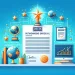 Create a flat design illustration of a recommendation letter for an outstanding individual for USCIS. The image should feature a clean, minimalist lay