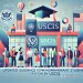 A flat-style SEO illustration designed for an article about updated guidance for FM nonimmigrant student classification by USCIS. The image features a