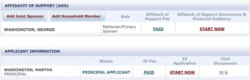 Affidavit of support DS-260 NVC